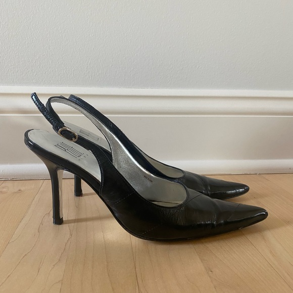 Pelle Mode Size 7 Women’s Black Eel Skin Heels - Picture 6 of 8